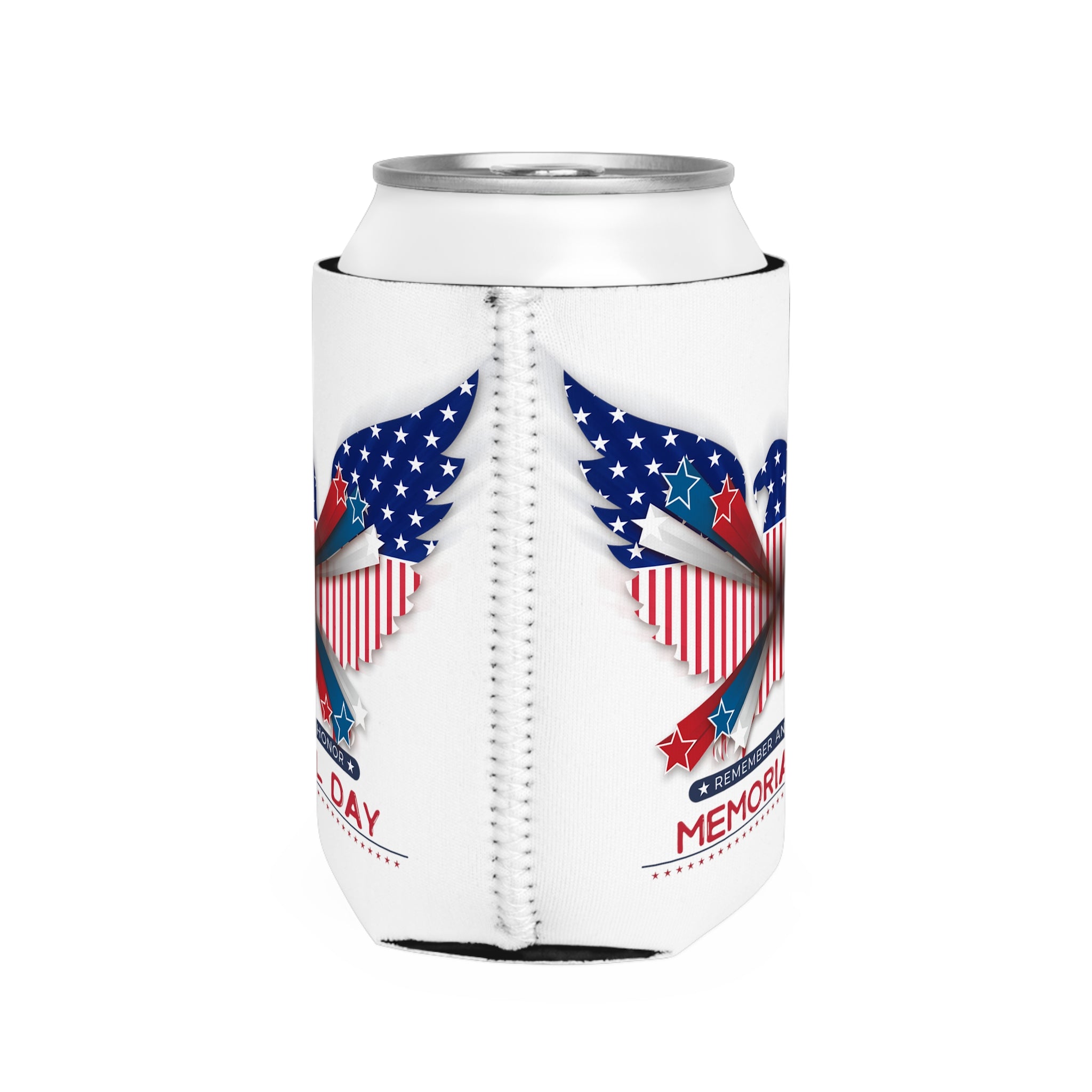 Memorial Day Can Cooler Sleeve - White/One size