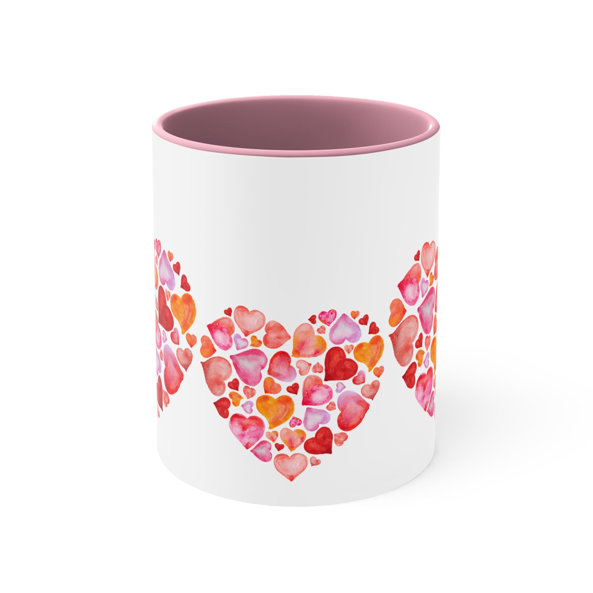 Valentine Hearts Accent Coffee Mug, 11oz - Pink