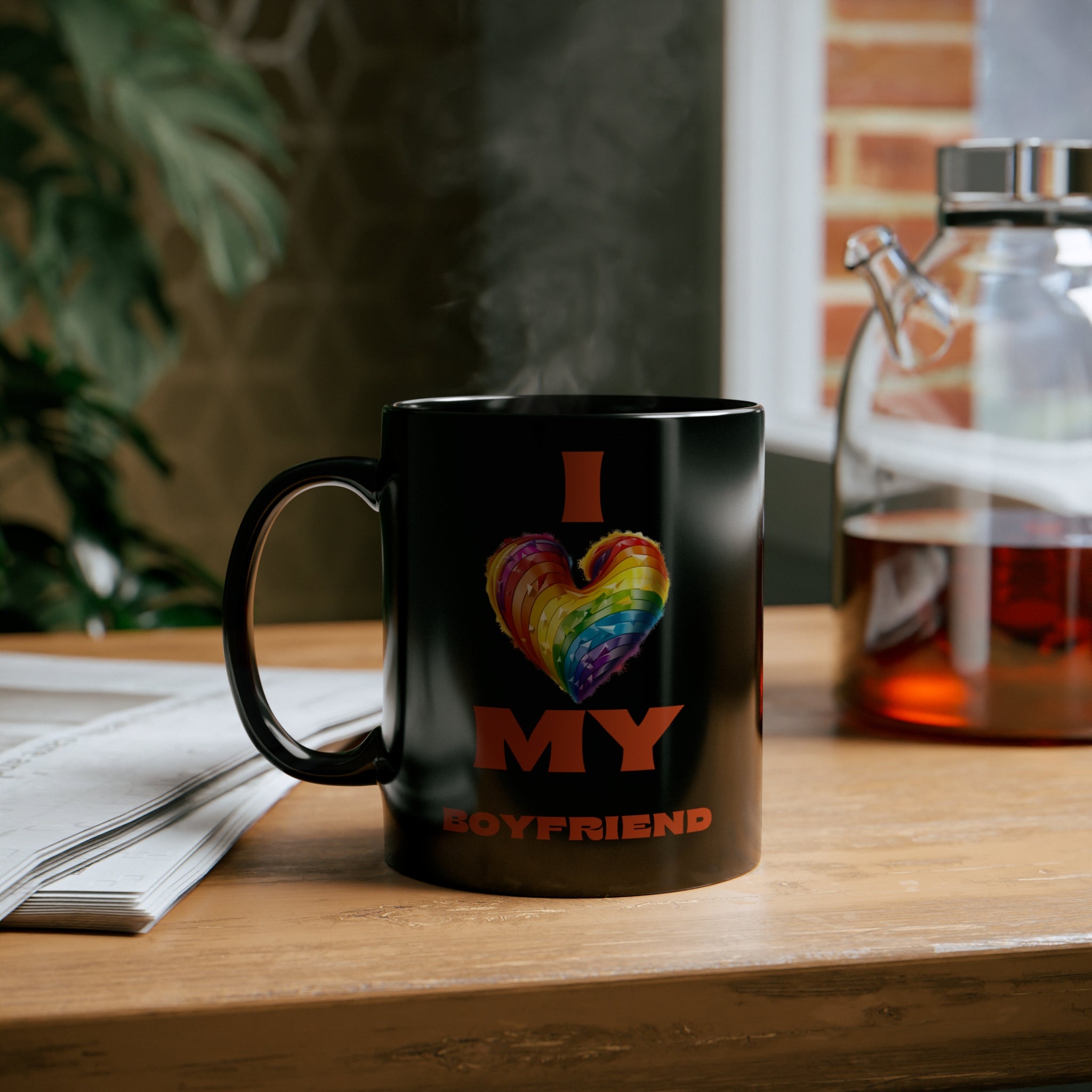 I Love My Boyfriend 11oz Black Mug - 11oz