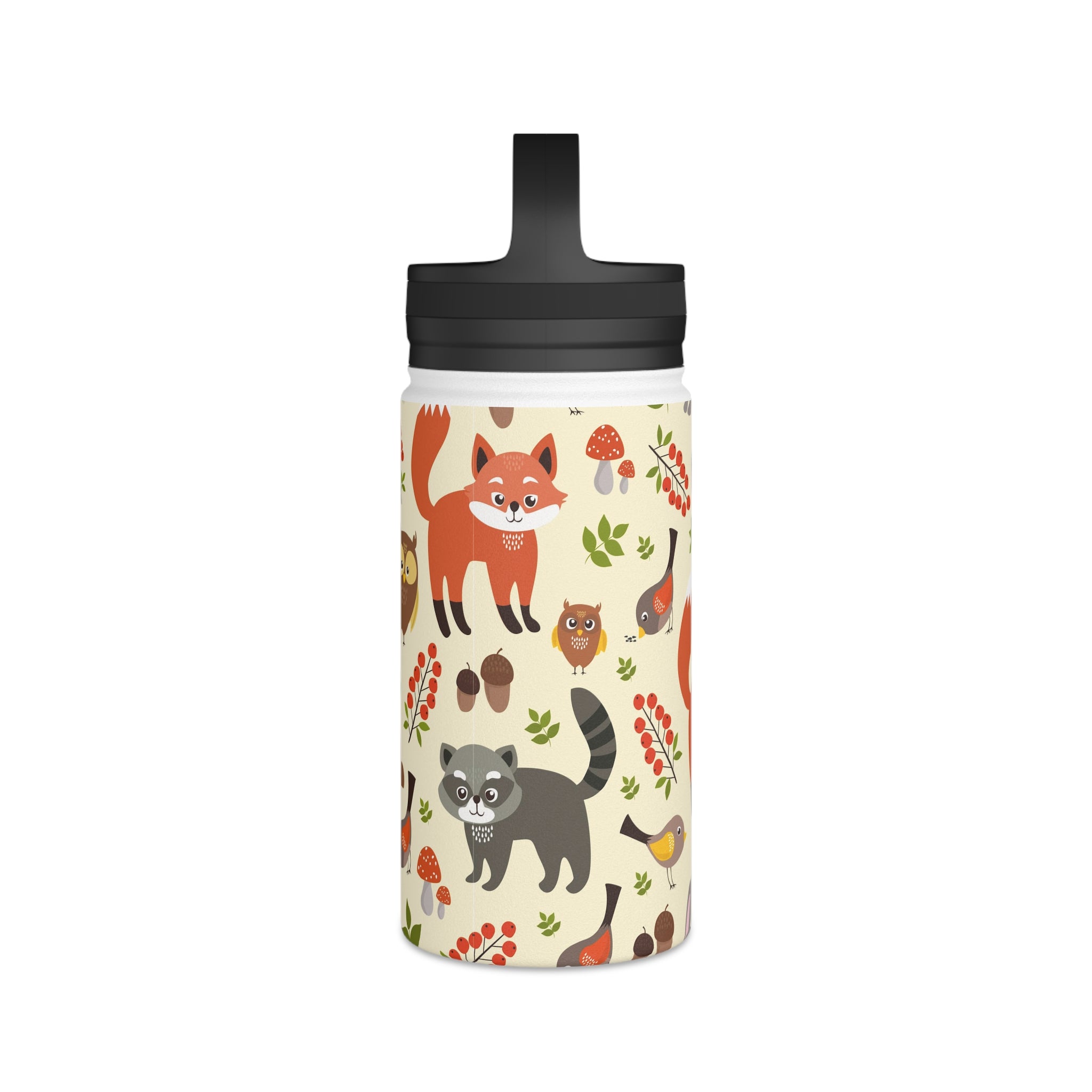 Back To School Animals Stainless Steel Water Bottle, Handle Lid #5