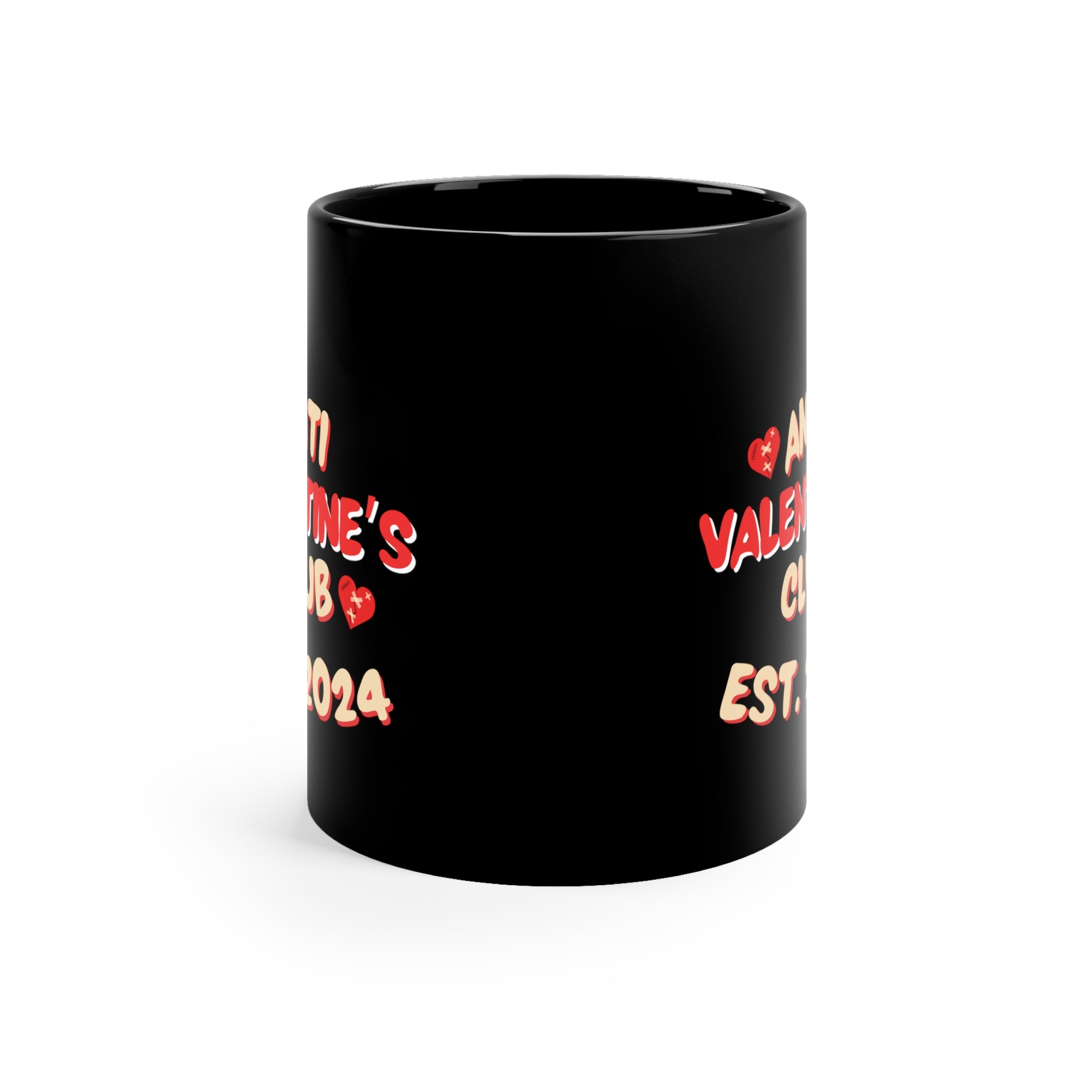 Anti Valentine's Club Est 2024 11oz Black Mug