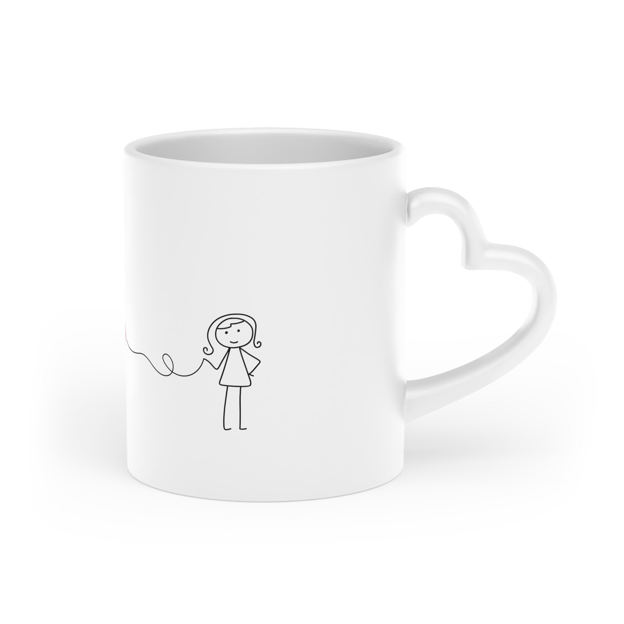 Girl Looking for Boy Heart Heart-Shaped Mug