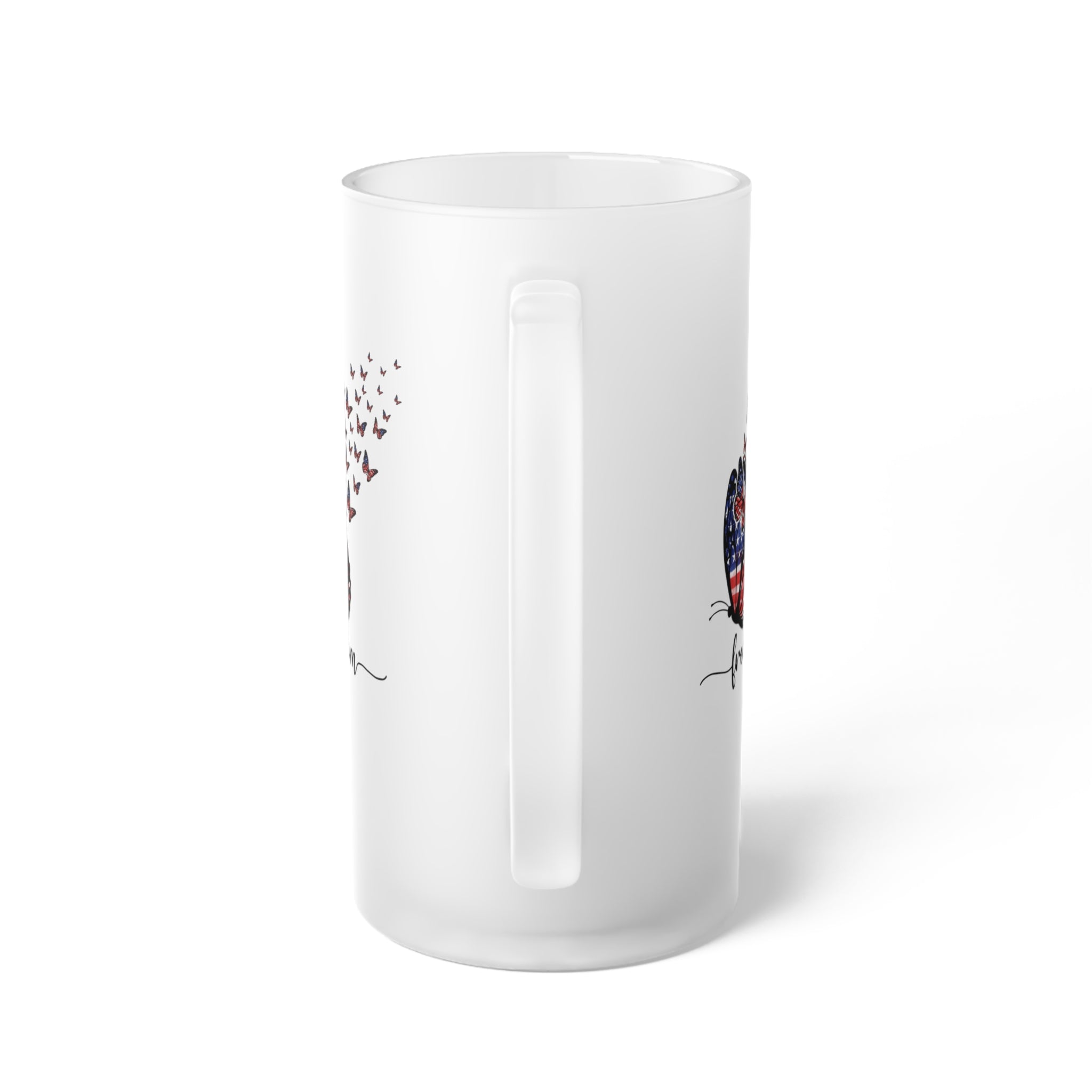 Freedom Frosted Glass Beer Mug