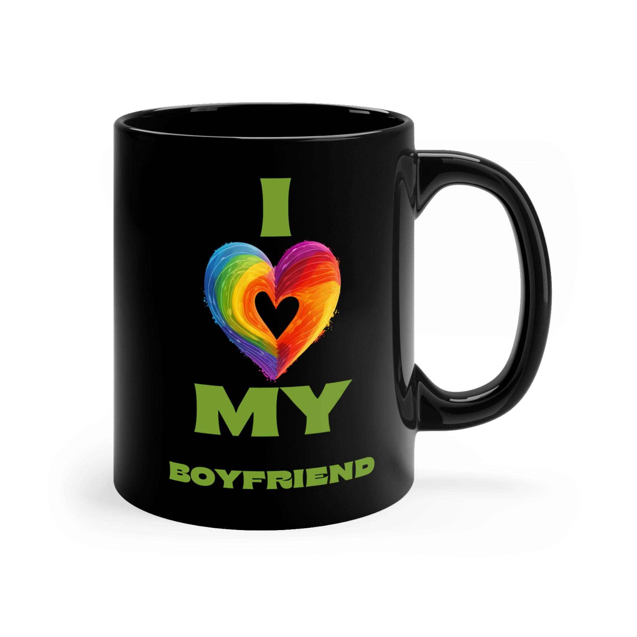 I Love My Boyfriend 11oz Black Mug #6