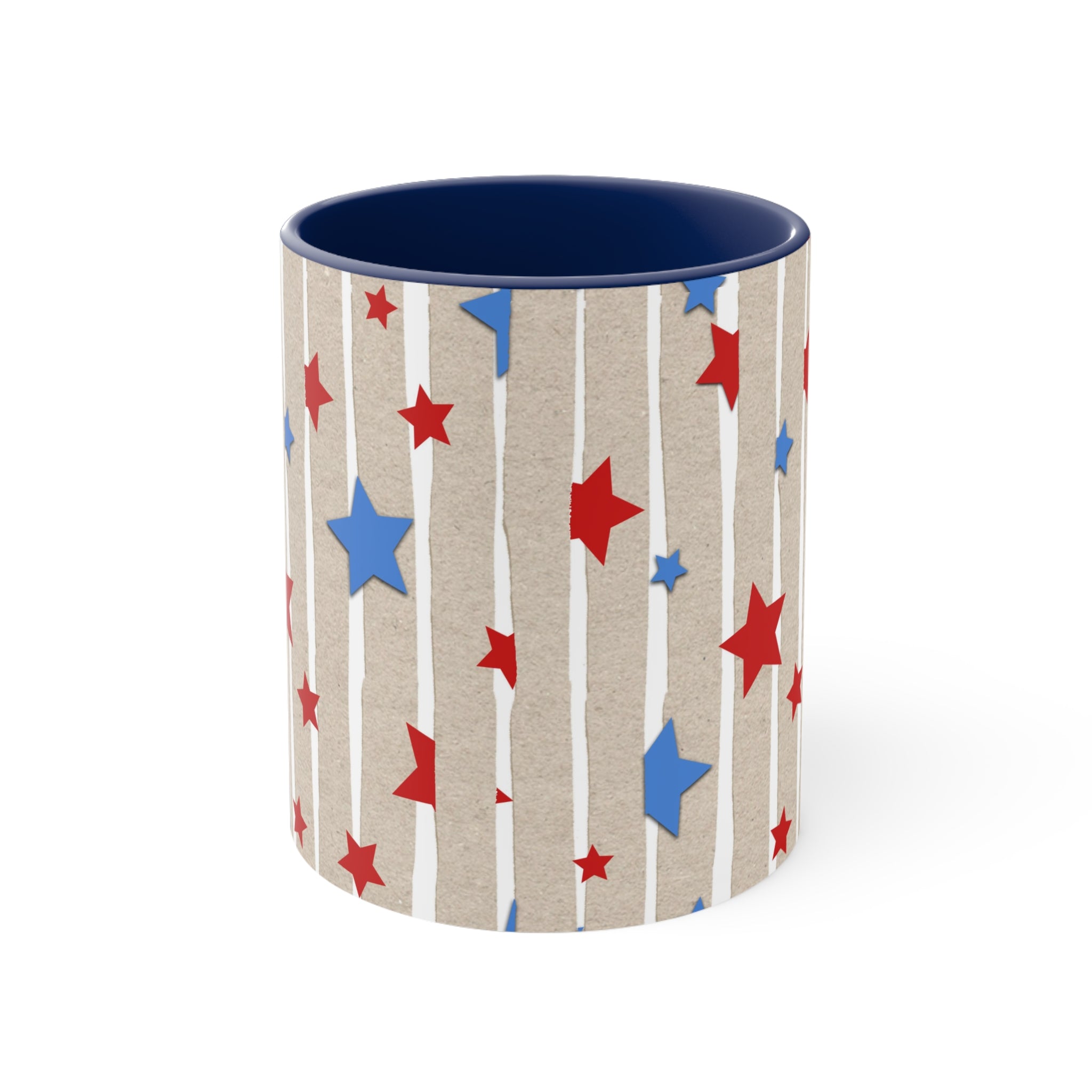 American Flag Stars & Stripes Themed Accent Coffee Mug, 11oz