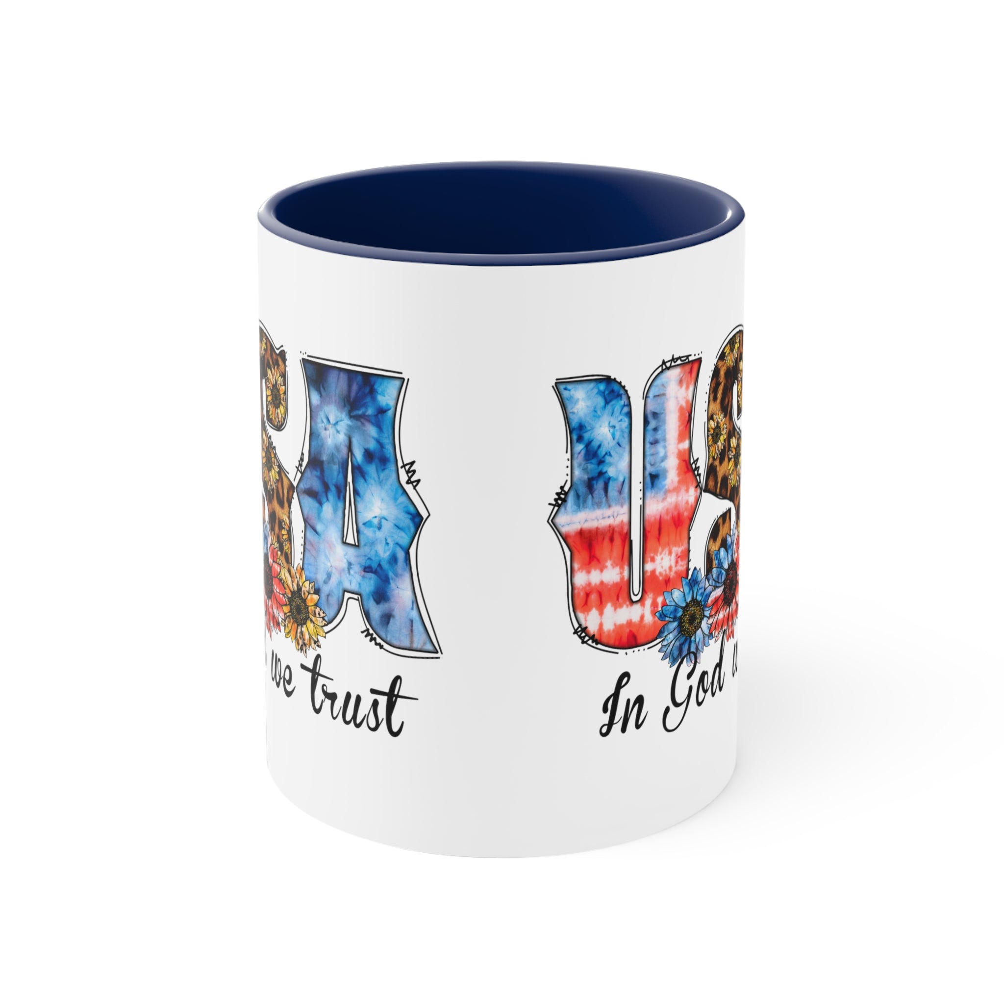 USA In God We Trust Accent Coffee Mug, 11oz
