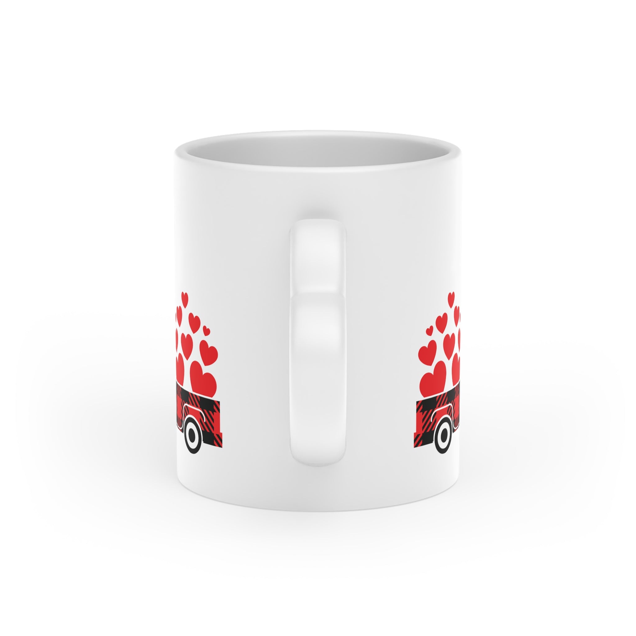 Valentine Truck with Hearts Heart-Shaped Mug