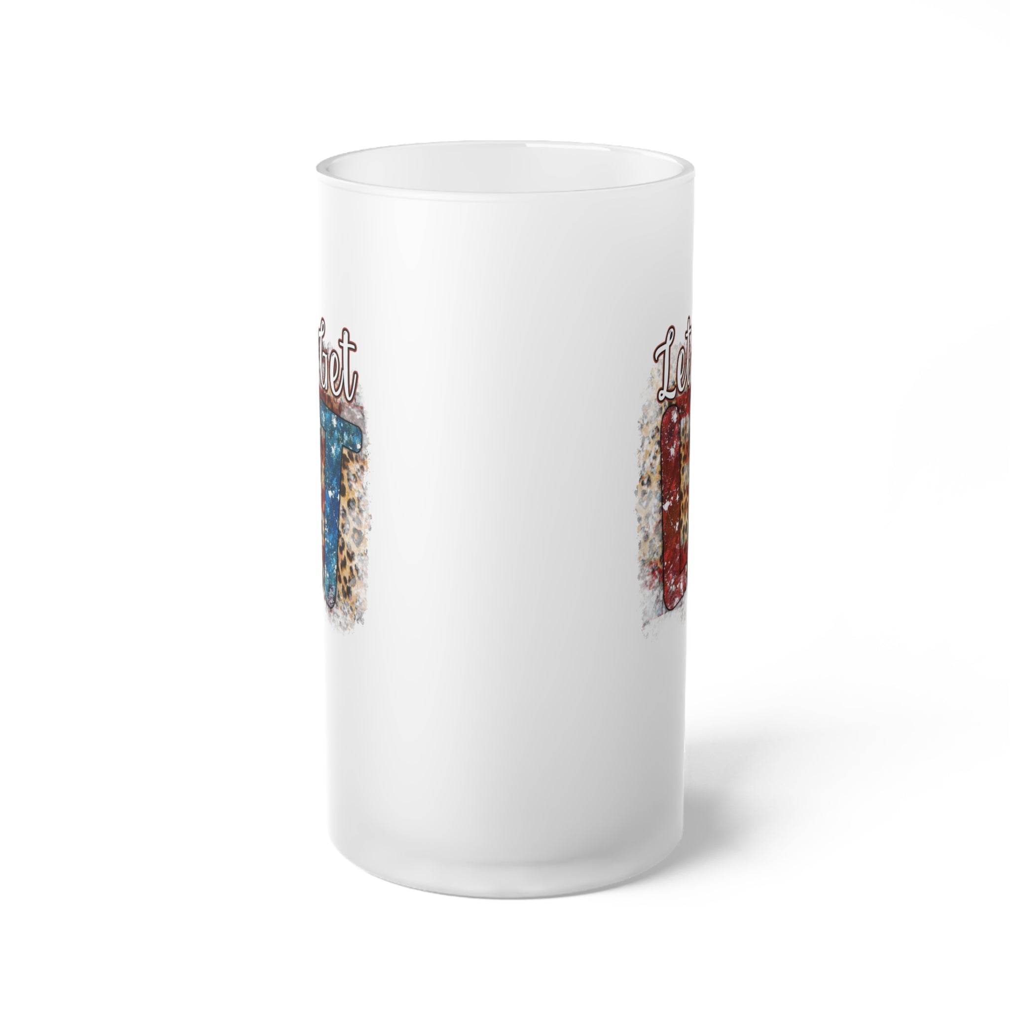 Lets Get Lit Frosted Glass Beer Mug