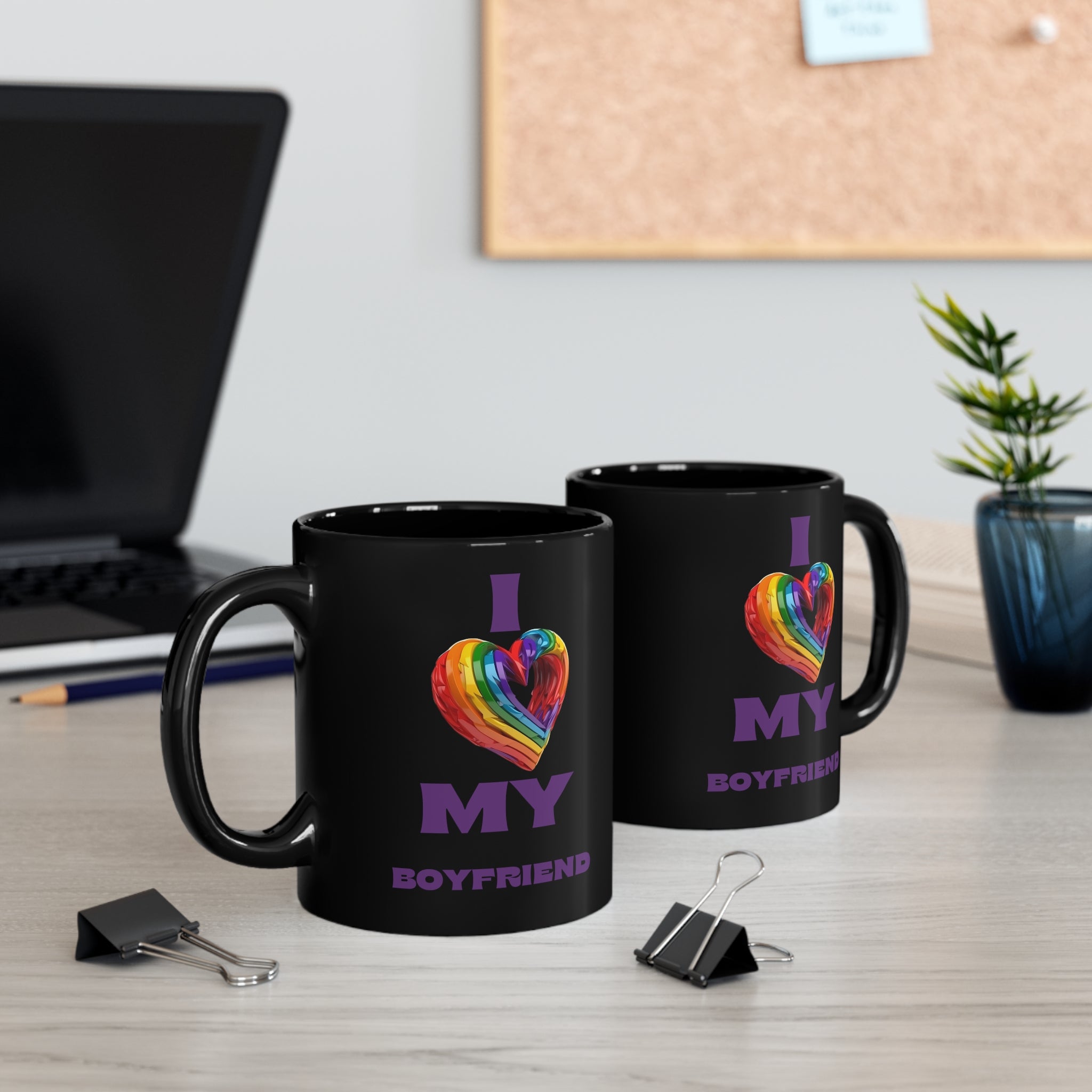 I Love My Boyfriend 11oz Black Mug #4