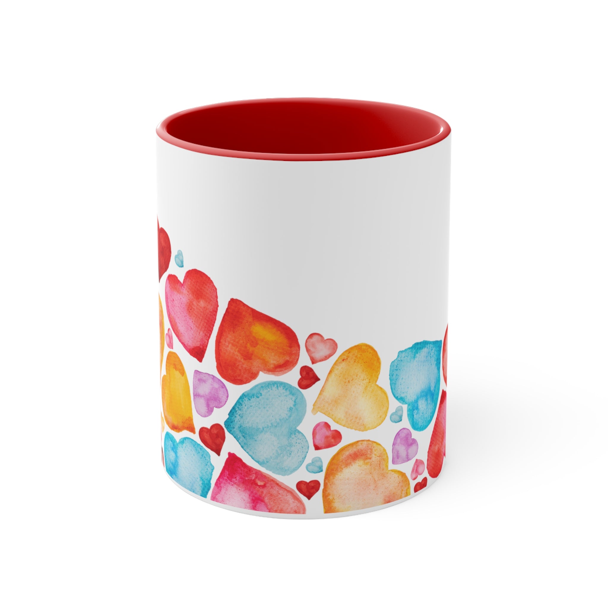 Valentine Hearts Accent Coffee Mug, 11oz - Red