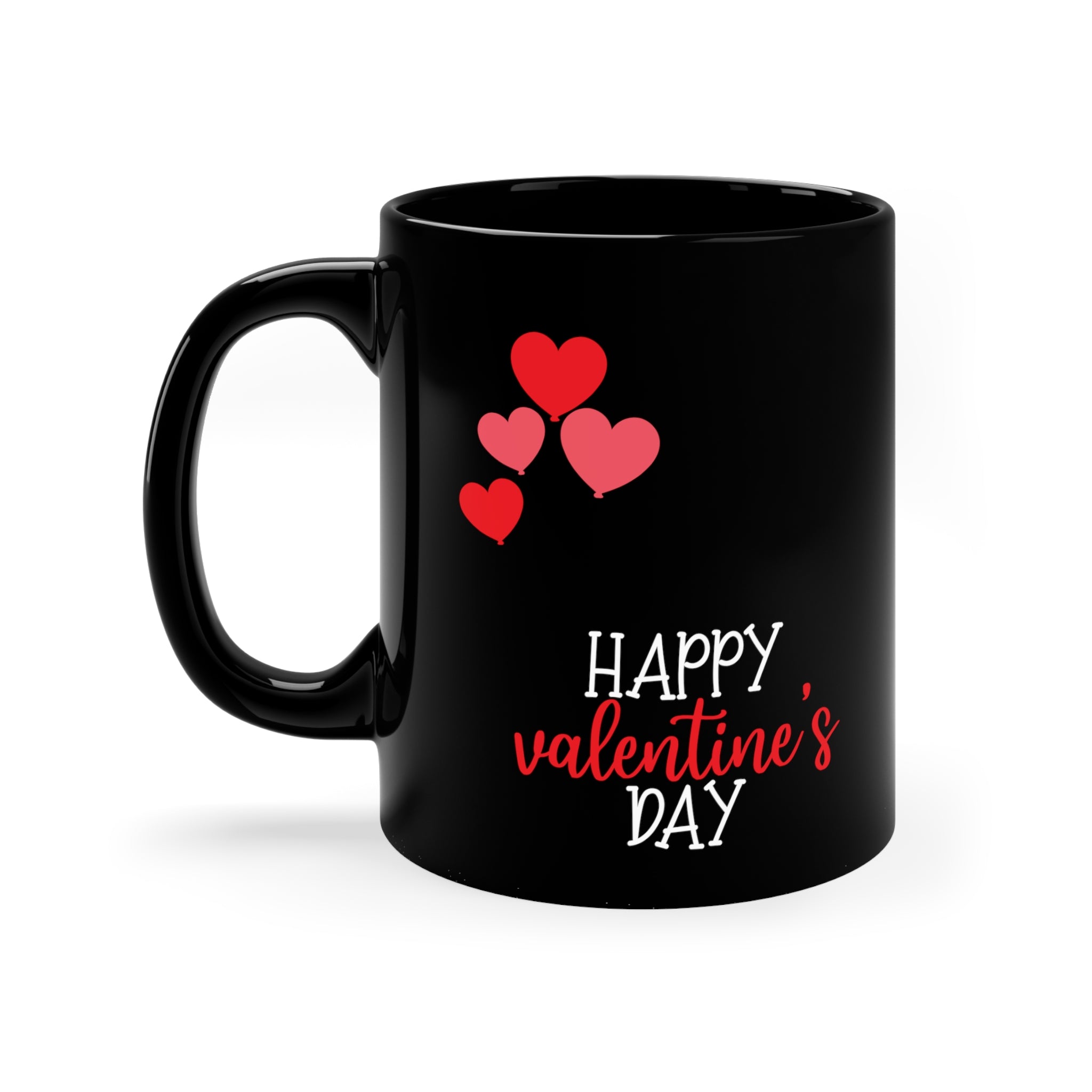 Happy Valentines Day 11oz Black Mug - 11oz