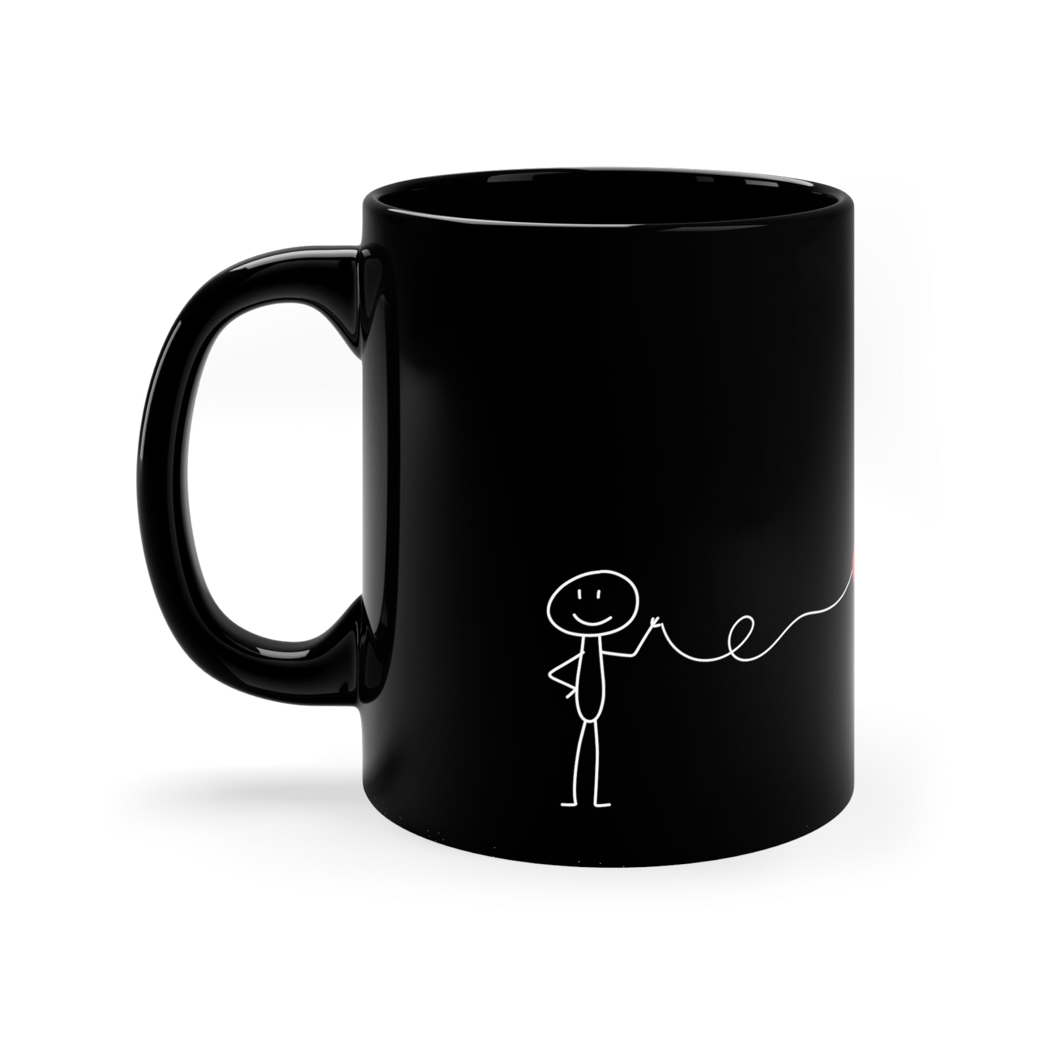 Boy Meets Girl Heart 11oz Black Mug