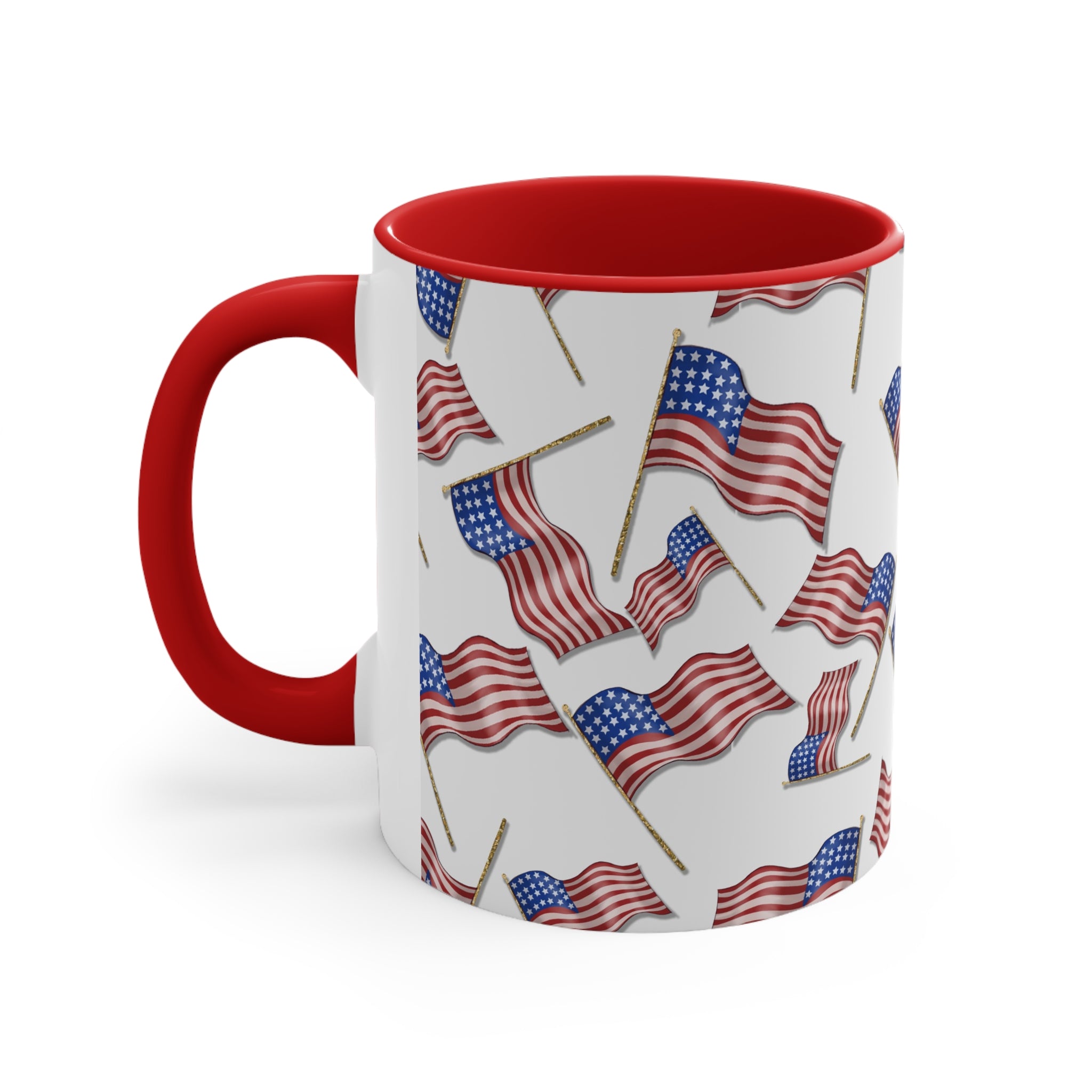Memorial Day American Flags Accent Coffee Mug, 11oz