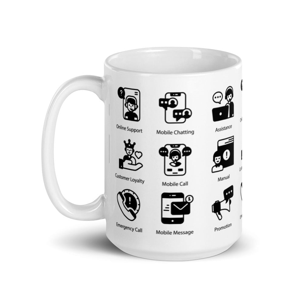 Premium Ceramic Mug with Customer Support Design